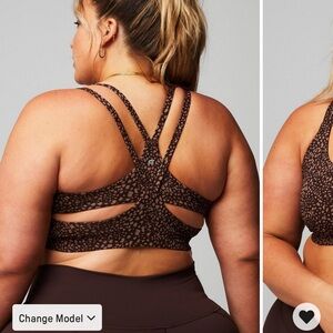 Fabletics • principal low impact bra • cacao spotted animal • sold out • XL
